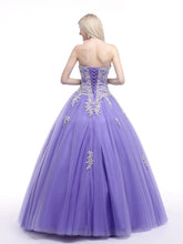 Lavender Strapless Princess Ball Gown Formal Dress